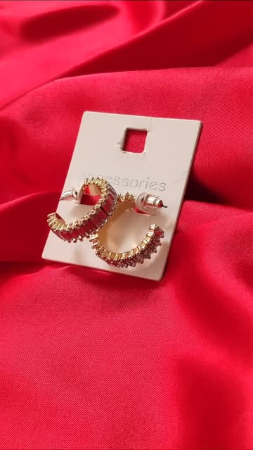 گوشواره حلقه‌ای مجلسی ضد حساسیت رنگ ثابت