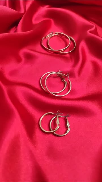 گوشواره حلقه ای ۱۸ عیار دریم